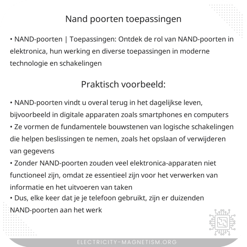 NAND-poorten | Toepassingen
