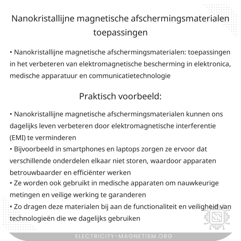 Nanokristallijne Magnetische Afschermingsmaterialen | Toepassingen