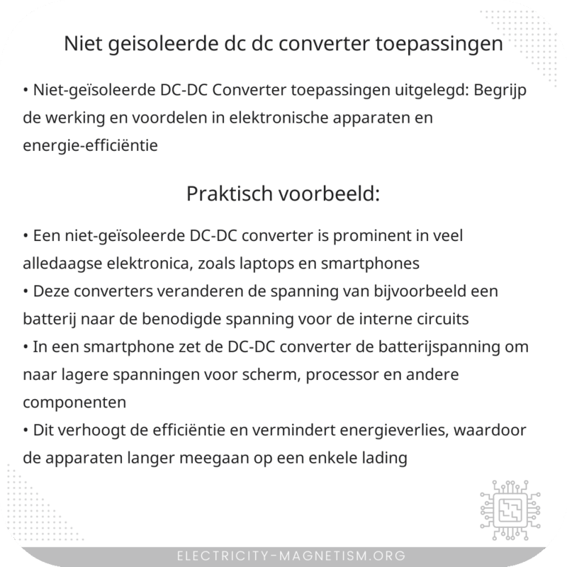 Niet-geïsoleerde DC-DC Converter | Toepassingen