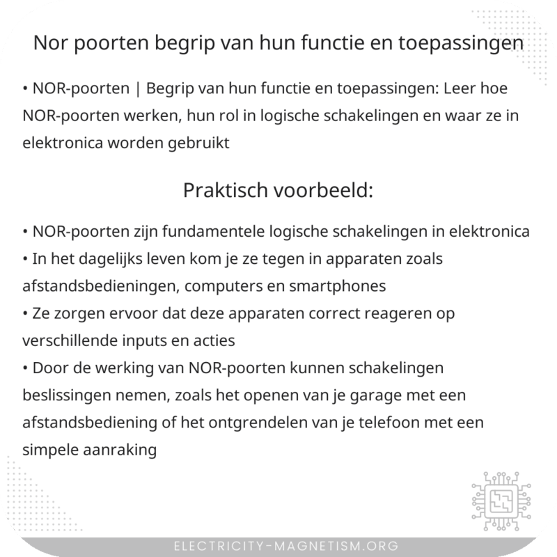 NOR-poorten | Begrip van hun functie en toepassingen