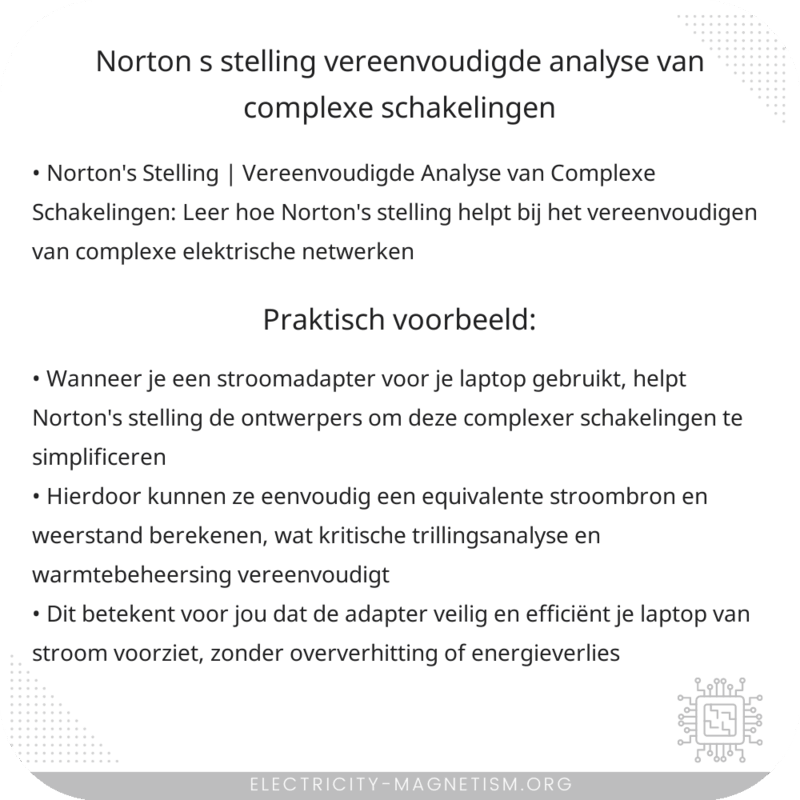 Norton's Stelling | Vereenvoudigde Analyse van Complexe Schakelingen