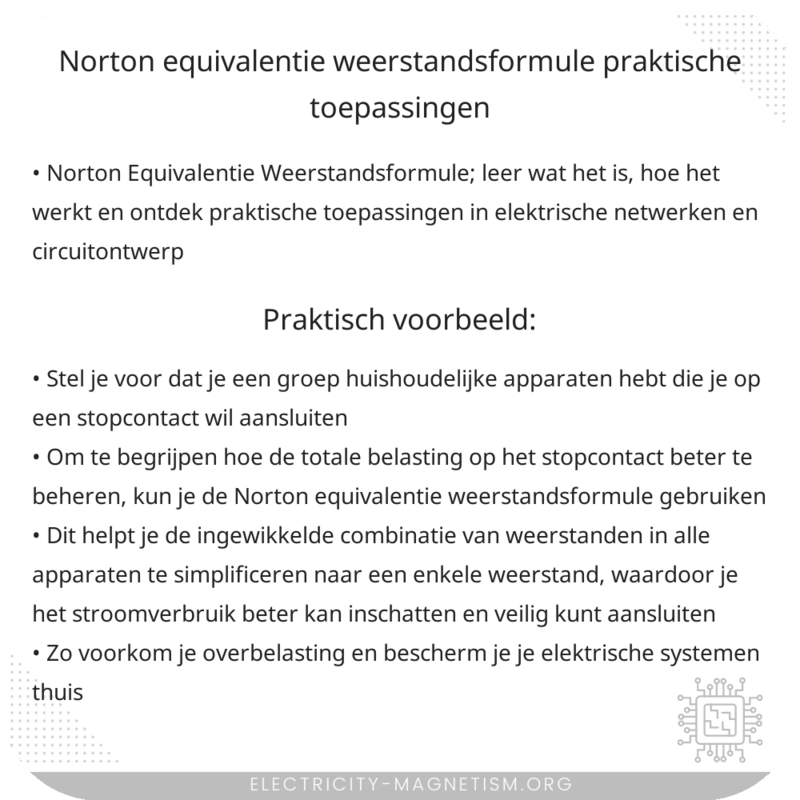 Norton Equivalentie Weerstandsformule | Praktische Toepassingen