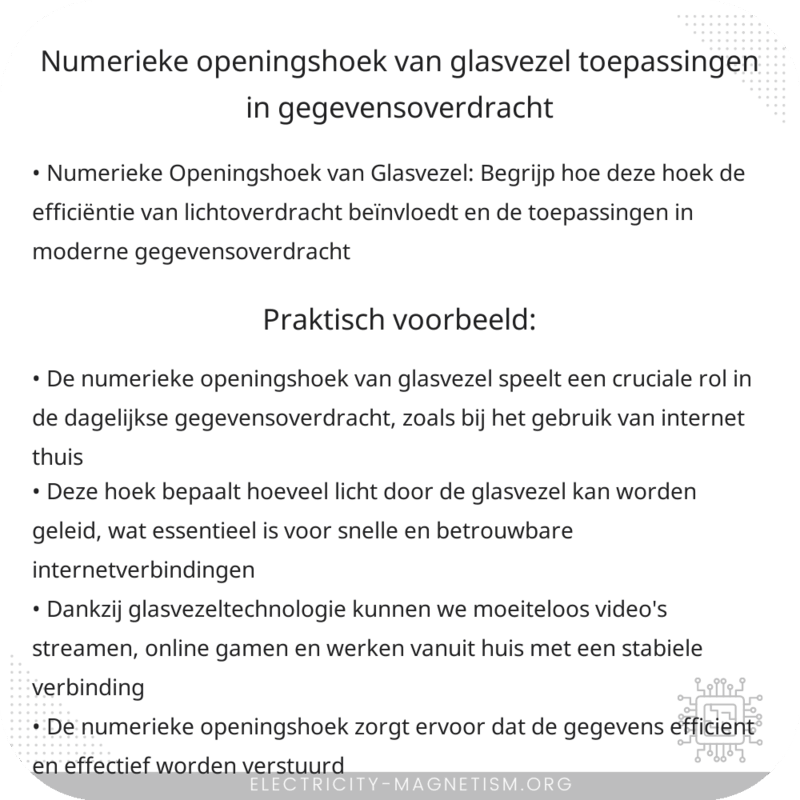 Numerieke Openingshoek van Glasvezel | Toepassingen in Gegevensoverdracht