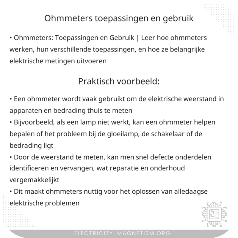 Ohmmeters | Toepassingen en Gebruik