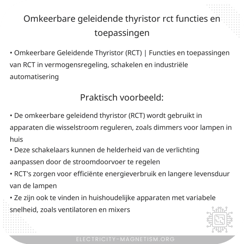 Omkeerbare Geleidende Thyristor (RCT) | Functies en Toepassingen