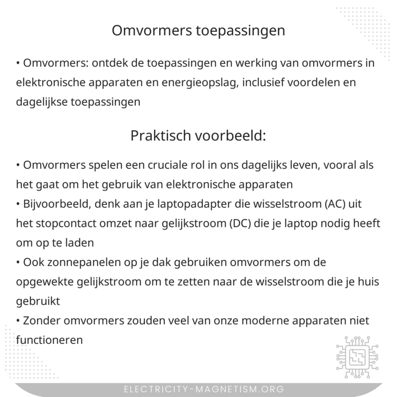 Omvormers | Toepassingen