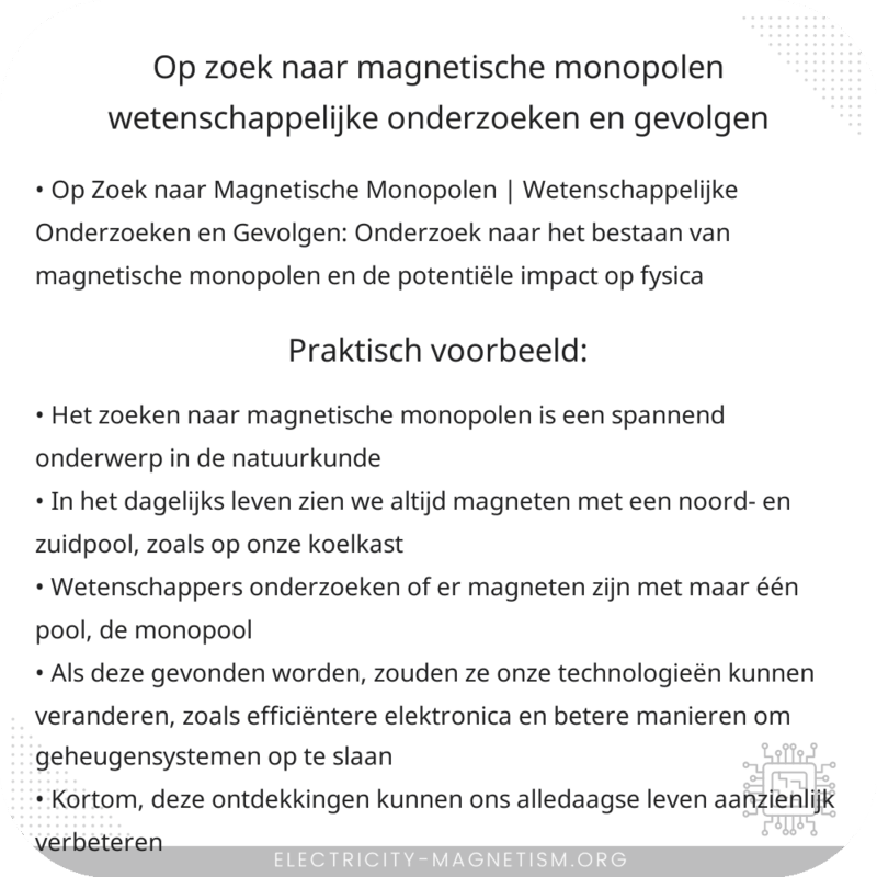 Op Zoek naar Magnetische Monopolen | Wetenschappelijke Onderzoeken en Gevolgen
