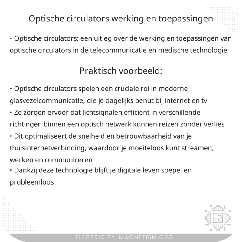 Optische Circulators | Werking en Toepassingen