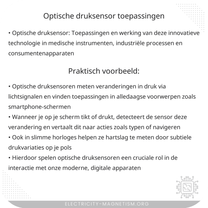 Optische Druksensor | Toepassingen