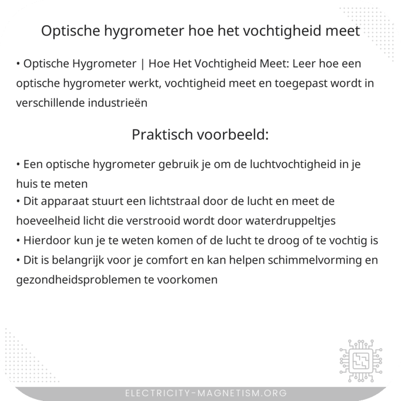 Optische Hygrometer | Hoe Het Vochtigheid Meet