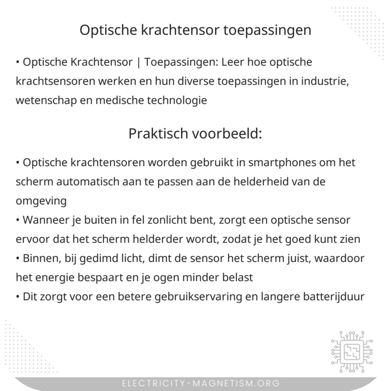 Optische Krachtensor | Toepassingen