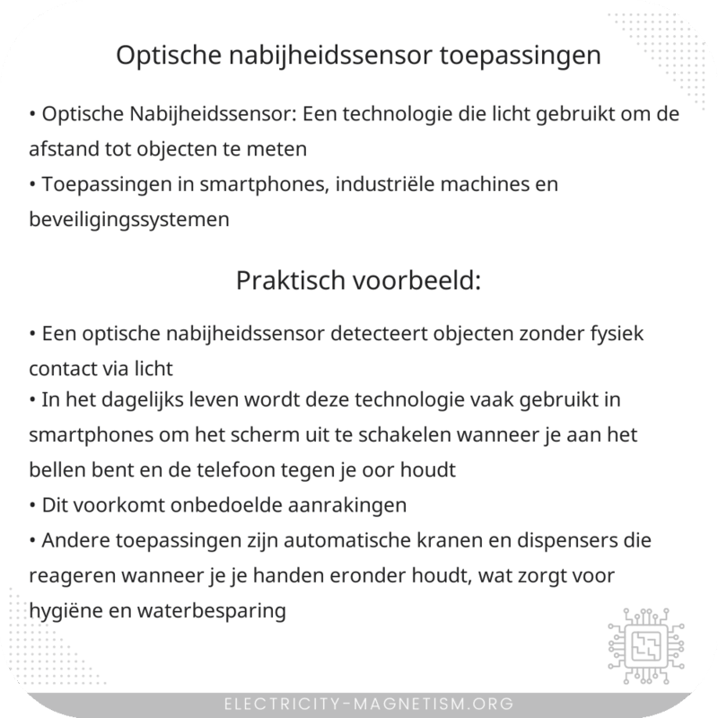 Optische Nabijheidssensor | Toepassingen