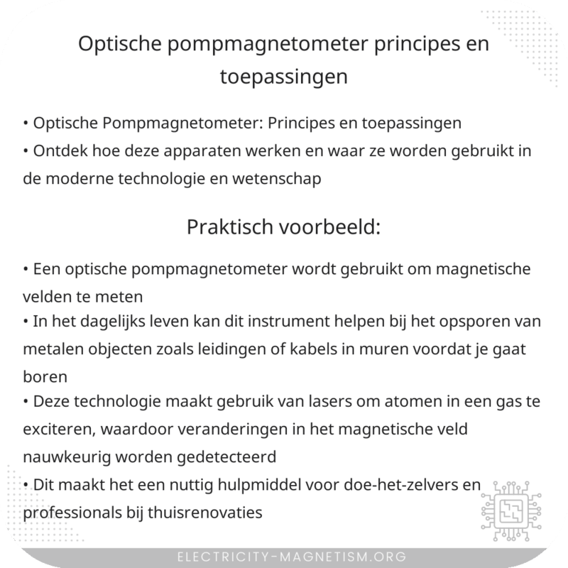 Optische Pompmagnetometer | Principes en Toepassingen