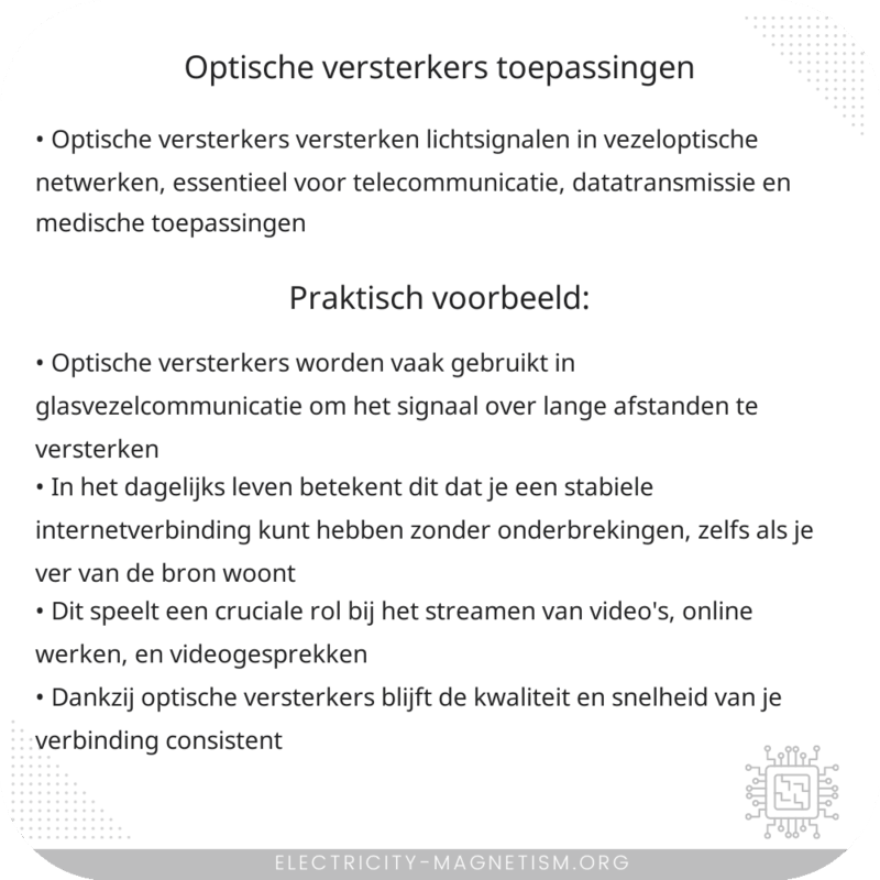 Optische Versterkers | Toepassingen