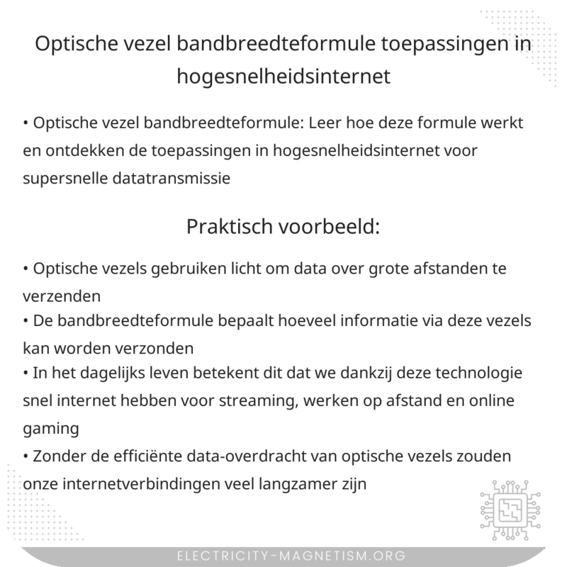 Optische vezel bandbreedteformule | Toepassingen in hogesnelheidsinternet
