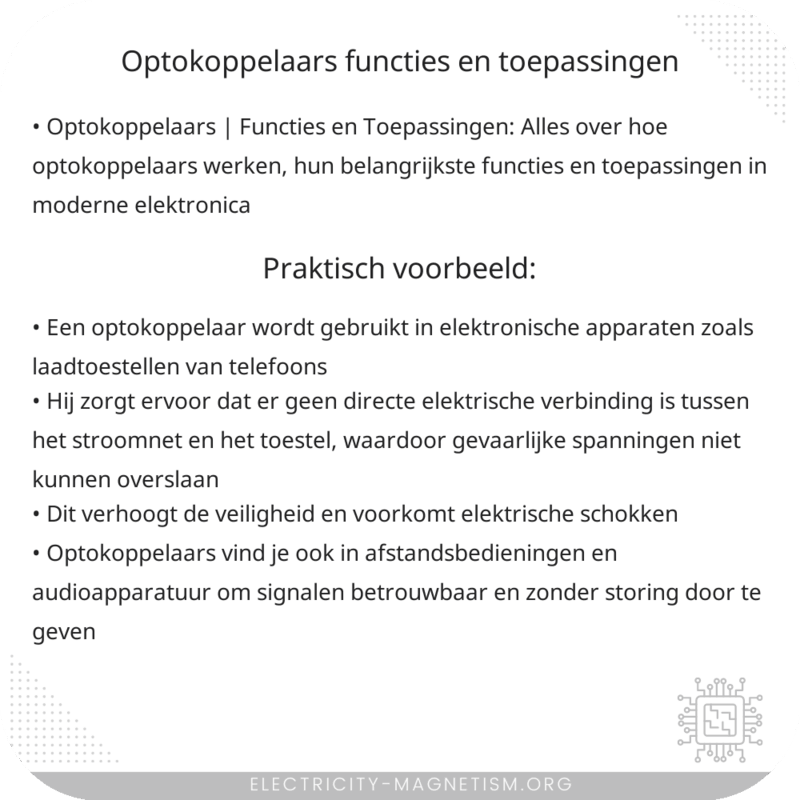 Optokoppelaars | Functies en Toepassingen