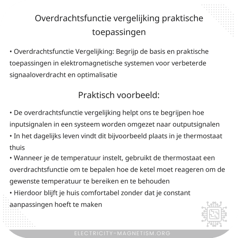 Overdrachtsfunctie Vergelijking | Praktische Toepassingen