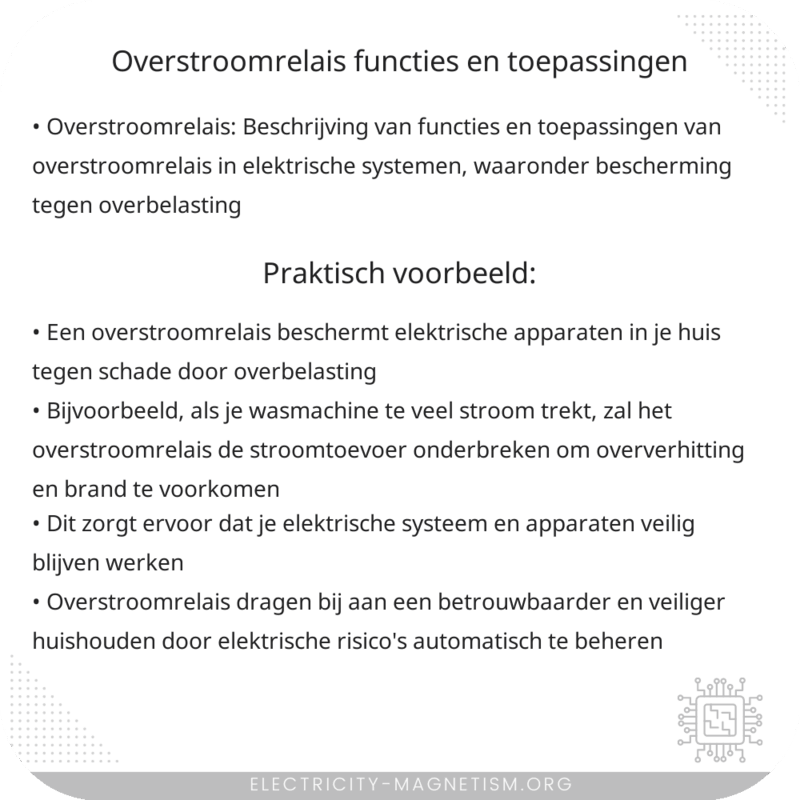 Overstroomrelais | Functies en Toepassingen