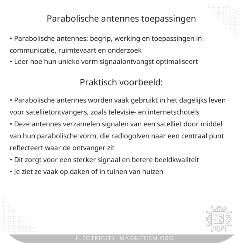 Parabolische Antennes | Toepassingen
