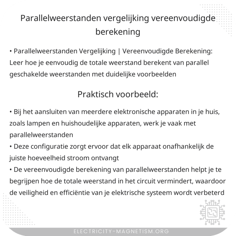 Parallelweerstanden Vergelijking | Vereenvoudigde Berekening