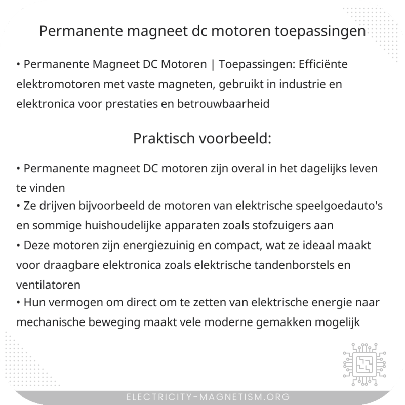 Permanente Magneet DC Motoren | Toepassingen