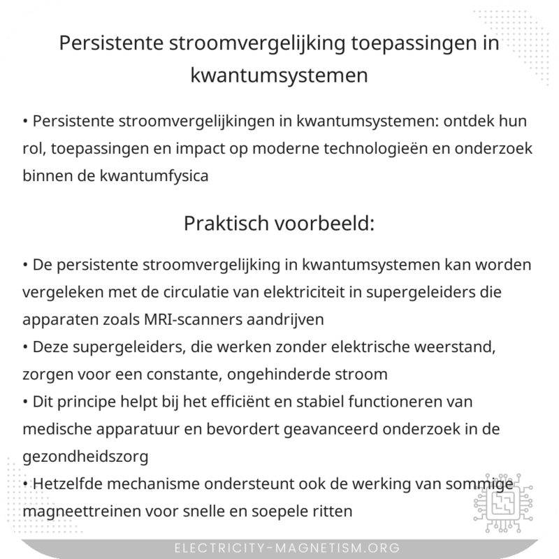 Persistente Stroomvergelijking | Toepassingen in Kwantumsystemen