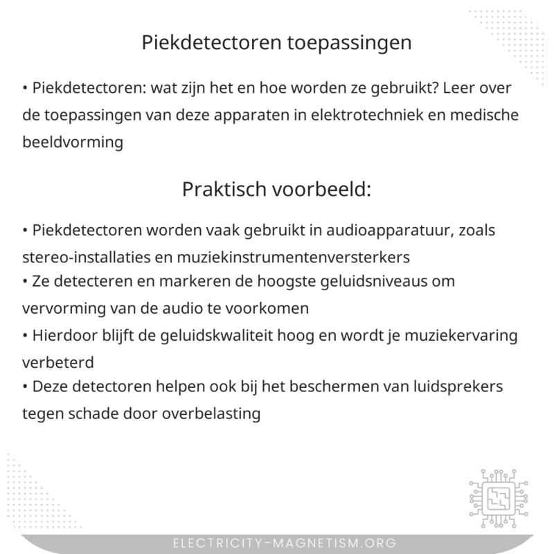 Piekdetectoren | Toepassingen