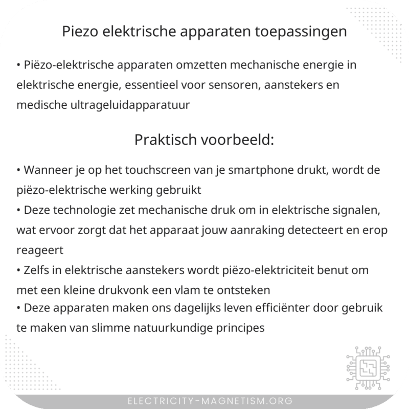 Piëzo-elektrische Apparaten | Toepassingen