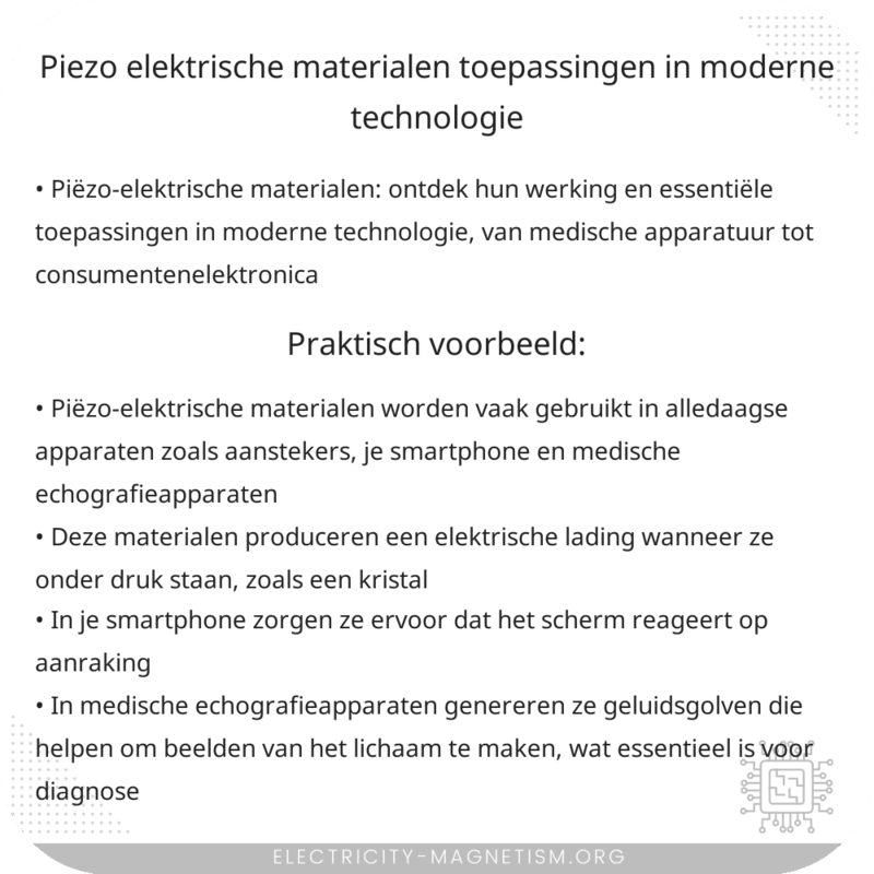 Piëzo-elektrische Materialen | Toepassingen in Moderne Technologie