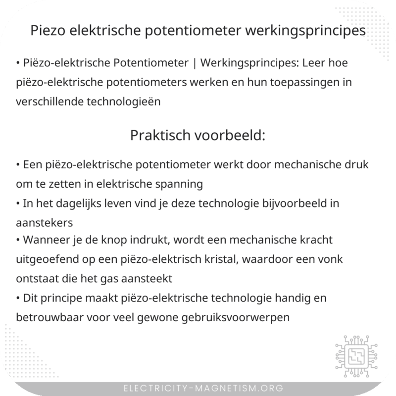 Piëzo-elektrische Potentiometer | Werkingsprincipes
