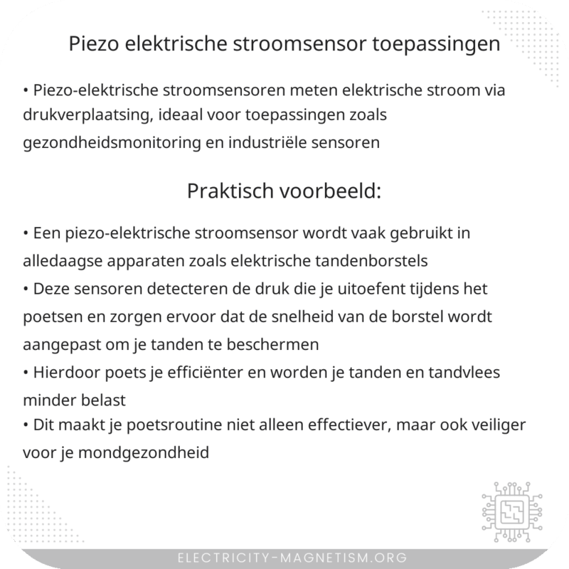 Piezo-elektrische Stroomsensor | Toepassingen