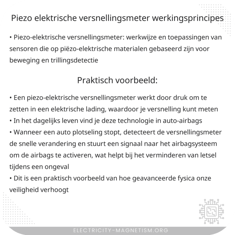 Piezo-elektrische Versnellingsmeter | Werkingsprincipes