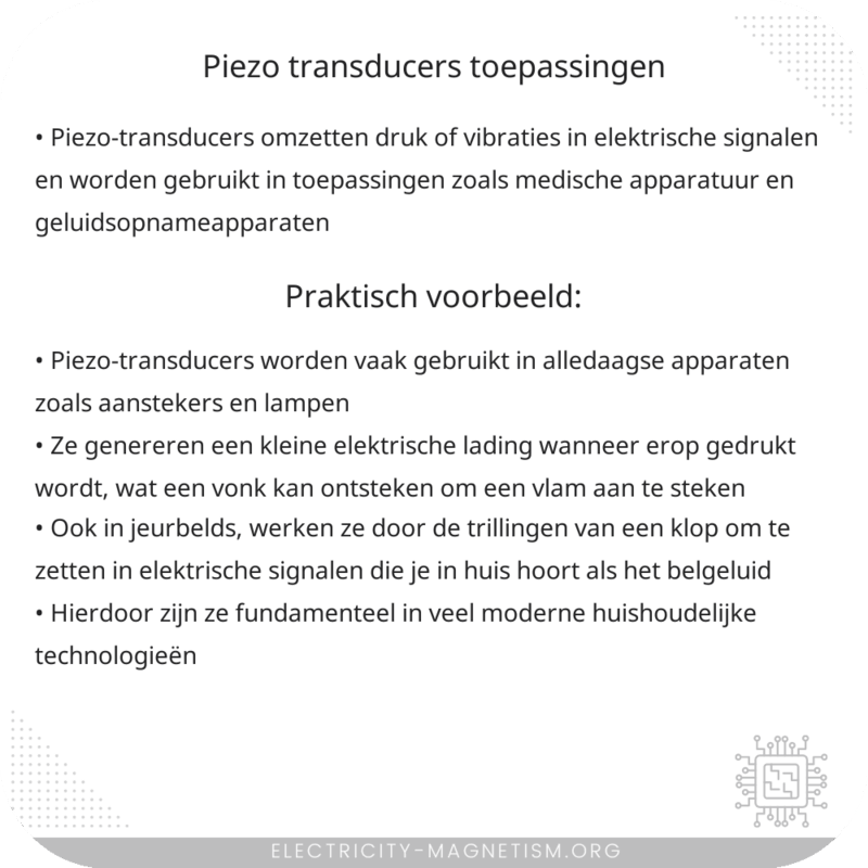 Piezo Transducers | Toepassingen