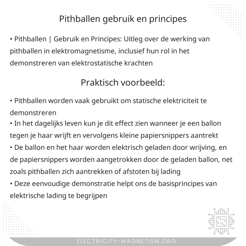Pithballen | Gebruik en Principes