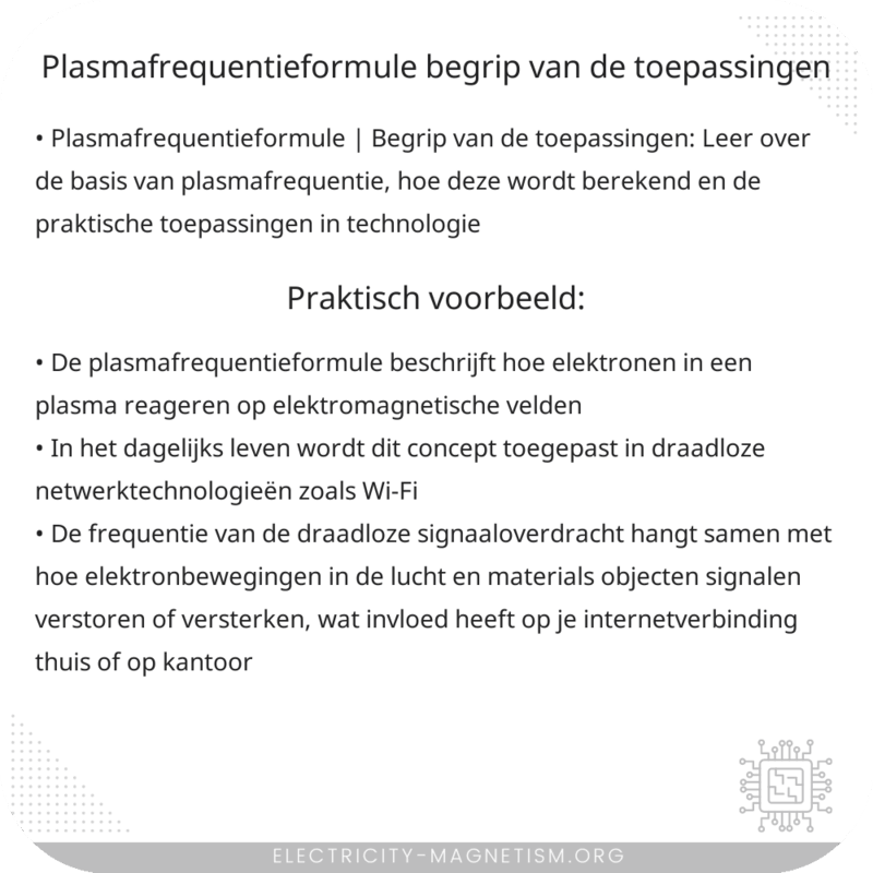 Plasmafrequentieformule | Begrip van de Toepassingen