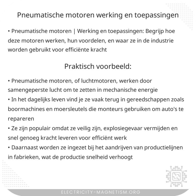 Pneumatische Motoren | Werking en Toepassingen