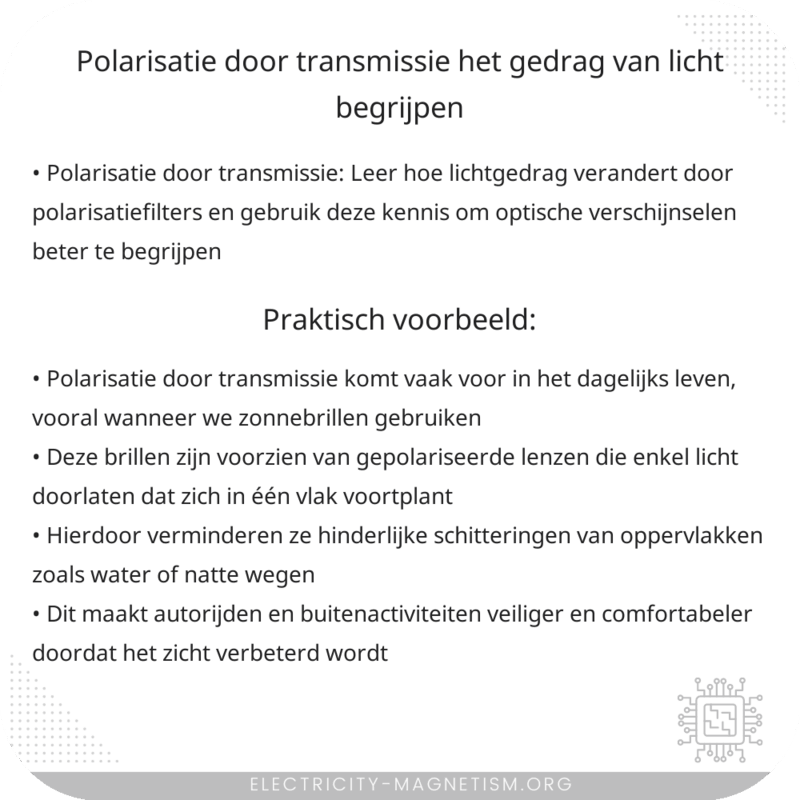 Polarisatie door Transmissie | Het Gedrag van Licht Begrijpen