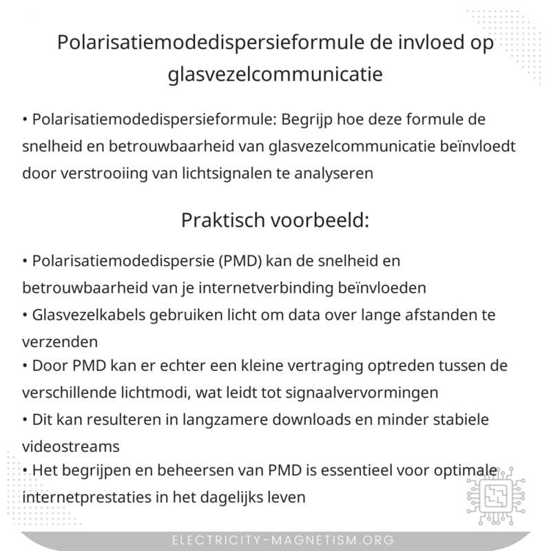 Polarisatiemodedispersieformule | De Invloed op Glasvezelcommunicatie