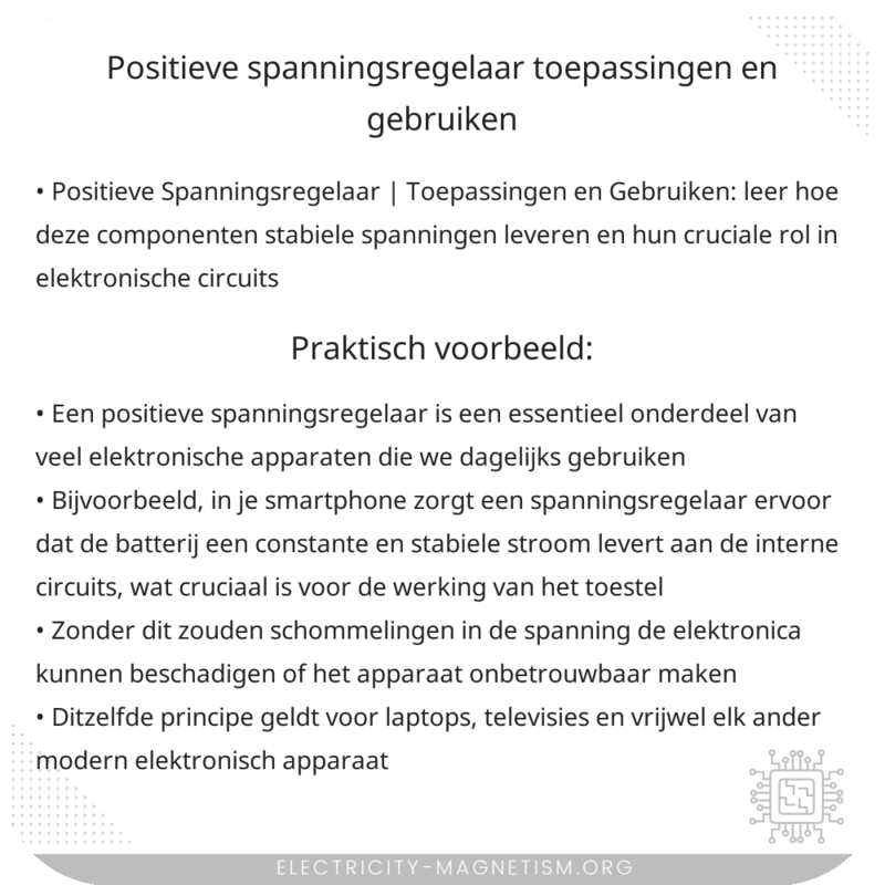 Positieve Spanningsregelaar | Toepassingen en Gebruiken