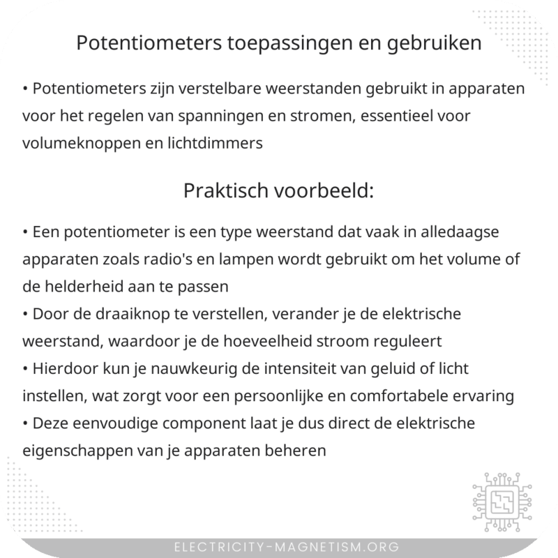 Potentiometers | Toepassingen en Gebruiken
