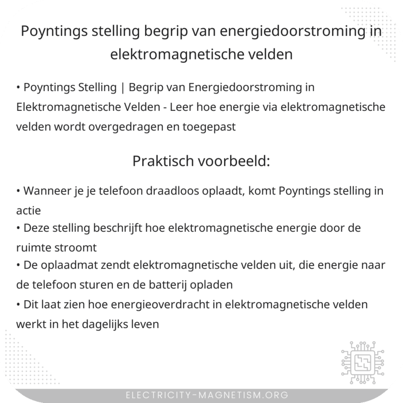 Poyntings Stelling | Begrip van Energiedoorstroming in Elektromagnetische Velden