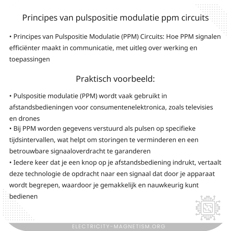 Principes van Pulspositie Modulatie (PPM) Circuits