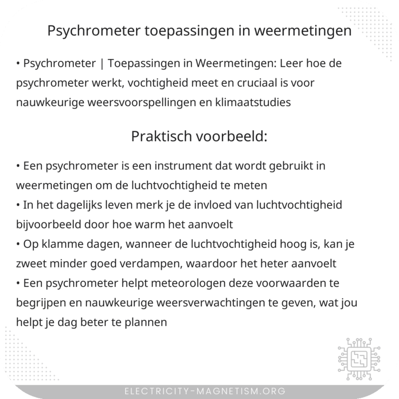 Psychrometer | Toepassingen in Weermetingen