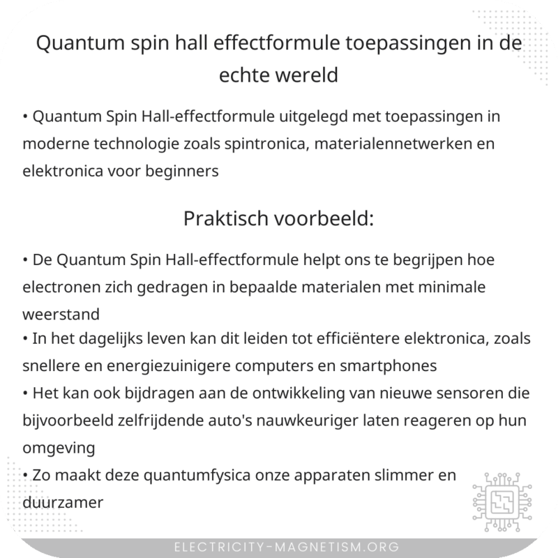 Quantum Spin Hall-effectformule | Toepassingen in de echte wereld