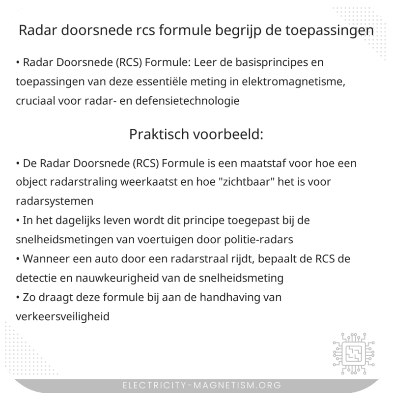 Radar Doorsnede (RCS) Formule | Begrijp de Toepassingen