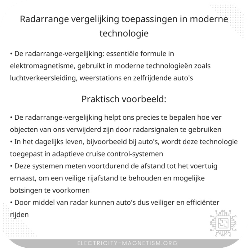 Radarrange-vergelijking | Toepassingen in Moderne Technologie