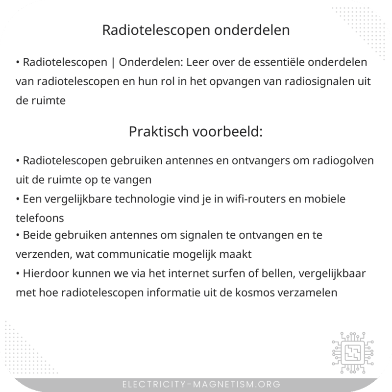 Radiotelescopen | Onderdelen