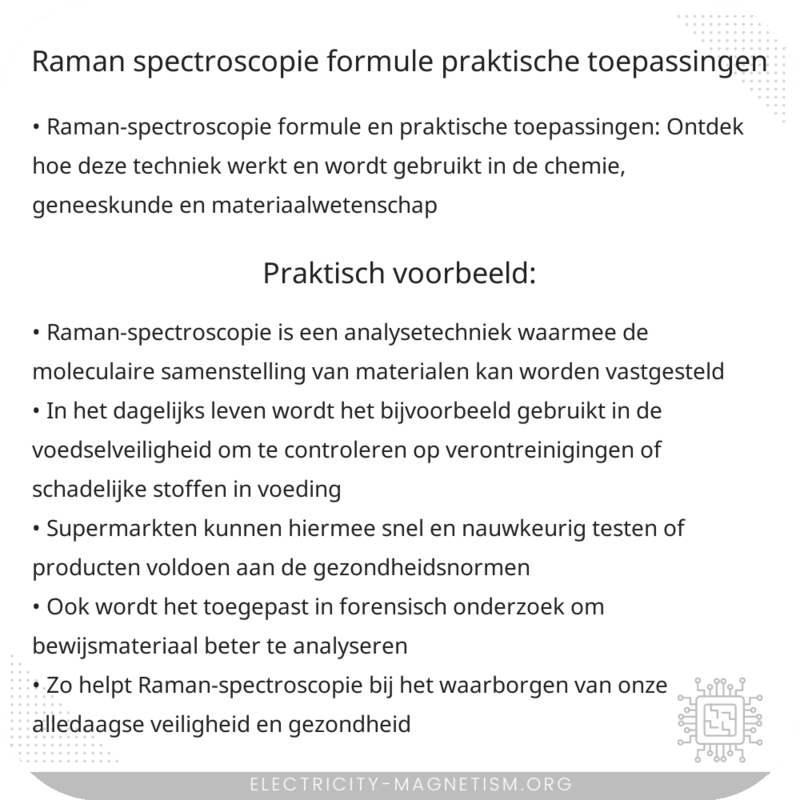Raman-spectroscopie Formule | Praktische Toepassingen