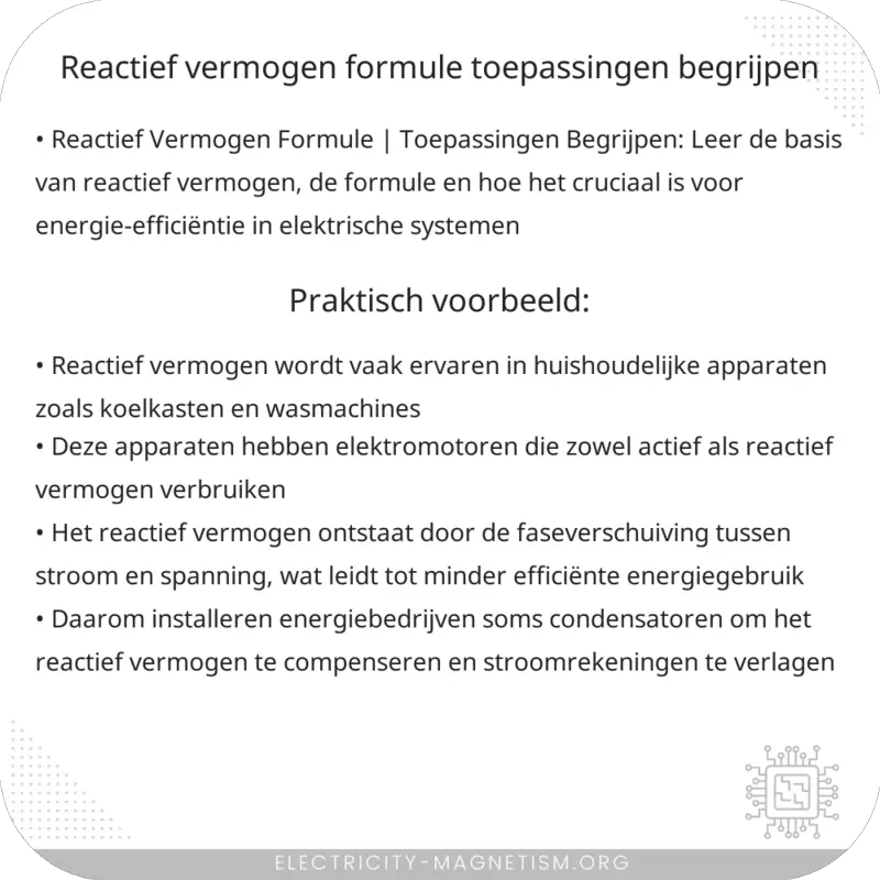 Reactief Vermogen Formule | Toepassingen Begrijpen