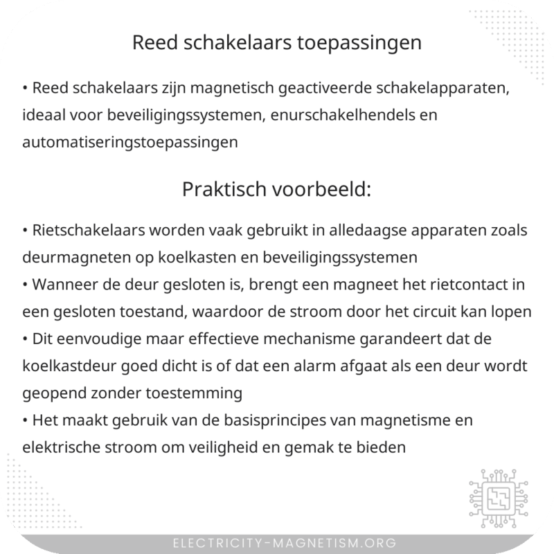 Reed Schakelaars | Toepassingen